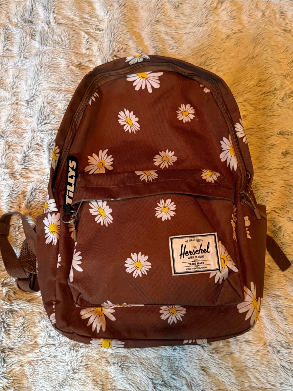 Herschel Supply Company Brown Daisy Print Backpack GUC